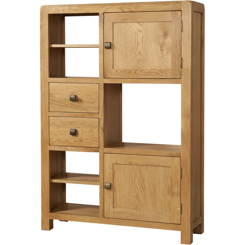 Avon Oak High Display Unit 2 Door 2 Drawer