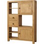 Avon Oak High Display Unit 2 Door 2 Drawer