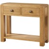 Avon Oak Large Console 2 Drawer and Shelf
