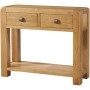 Avon Oak Large Console 2 Drawer and Shelf