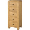 Avon Oak 5 Drawer Tall Chest