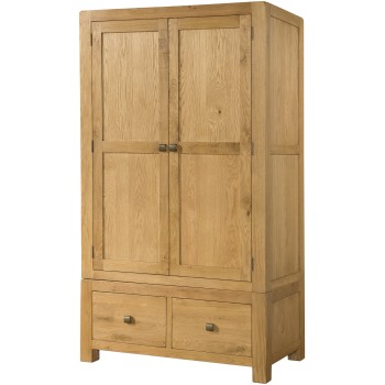 Avon Oak Double Wardrobe with 2 Drawers