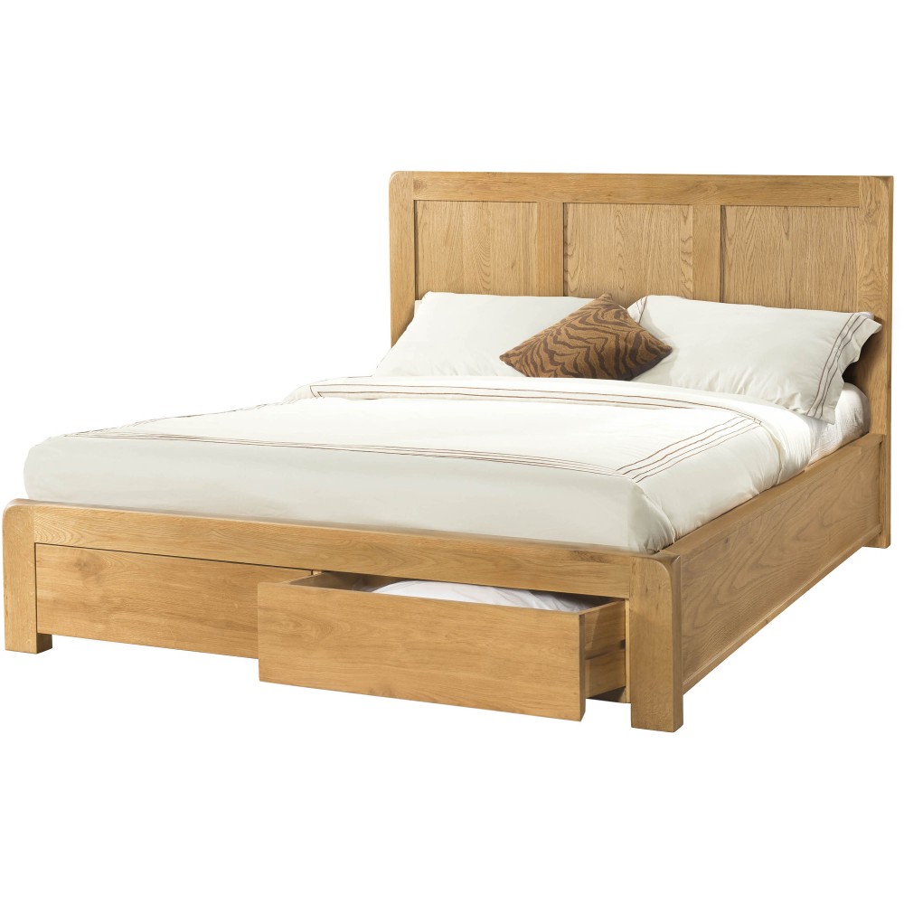 Avon Oak 5' Kingsize Bed with 2 Storage Drawers Avon Oak 5' Kingsize Bed with 2 Storage Drawers