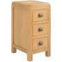 Avon Oak Compact 3 Drawer Bedside