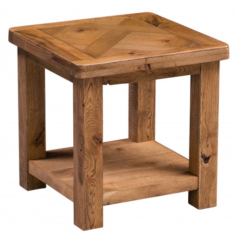 Aztec Oak Lamp Table