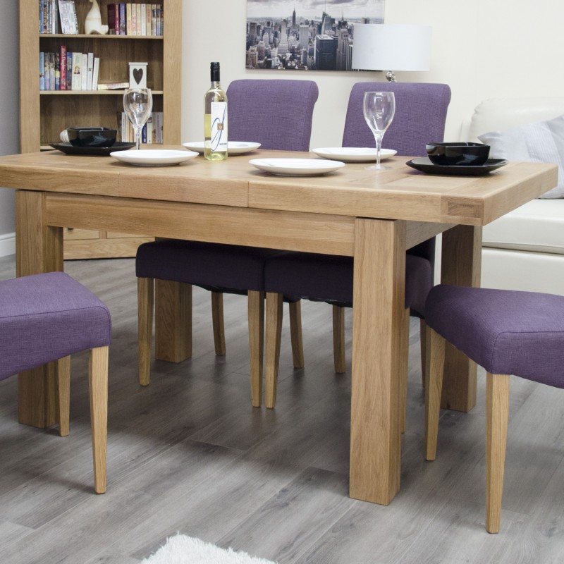 Bordeaux Oak Small 1 Leaf Extending Dining Table