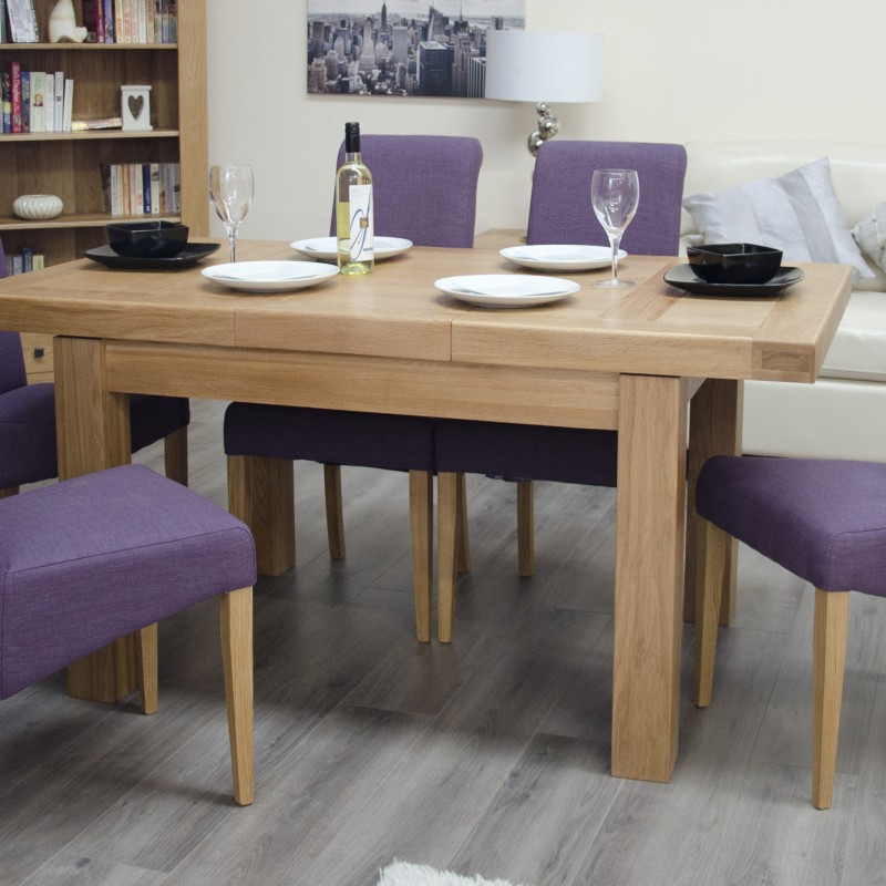 Bordeaux Oak Small 1 Leaf Extending Dining Table