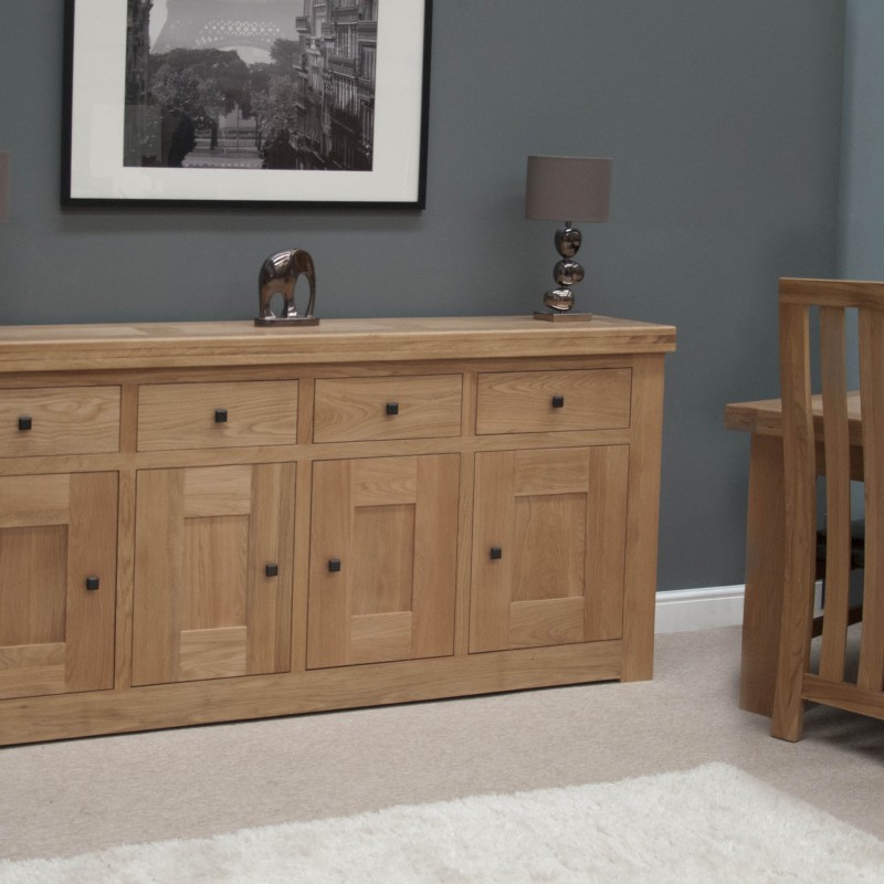 Bordeaux Oak 4 Door 4 Drawer Sideboard