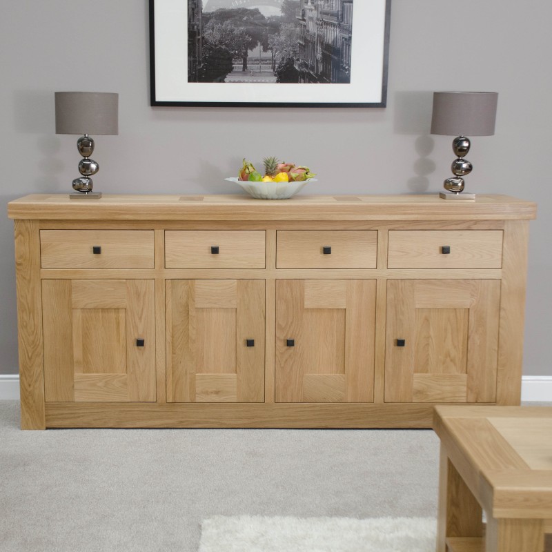 Bordeaux Oak 4 Door 4 Drawer Sideboard
