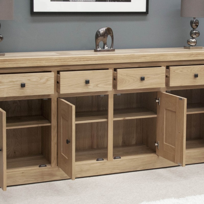 Bordeaux Oak 4 Door 4 Drawer Sideboard