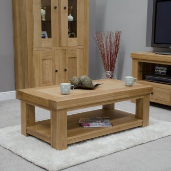 Bordeaux Oak Coffee Table with Shelf