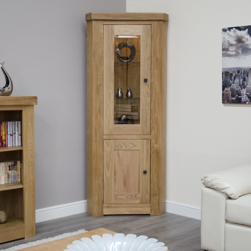 Bordeaux Oak Corner Display Unit