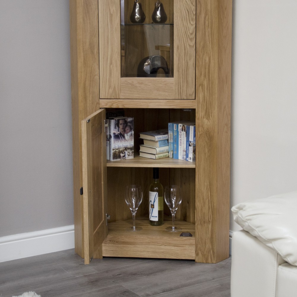 Bordeaux Oak Corner Display Unit