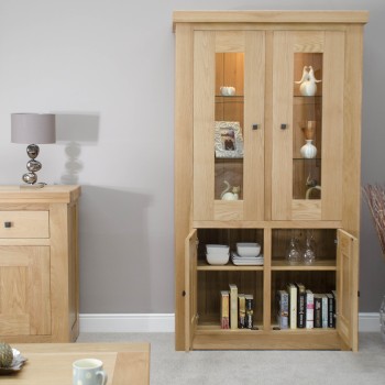 Bordeaux Oak Glass Cabinet