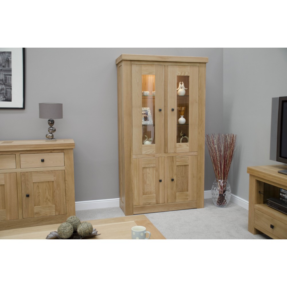 Bordeaux Oak Glass Cabinet
