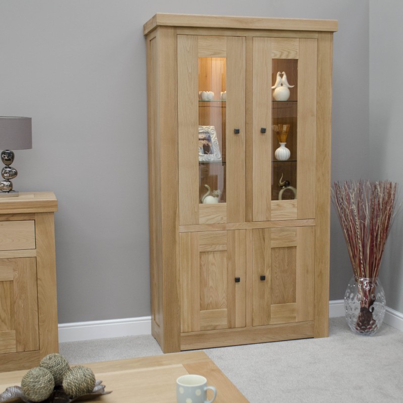 Bordeaux Oak Glass Cabinet