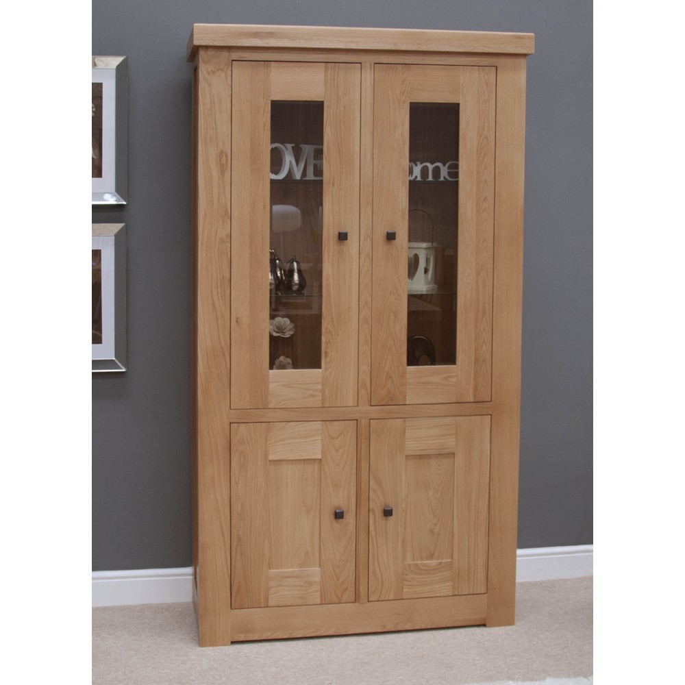 Bordeaux Oak Glass Cabinet