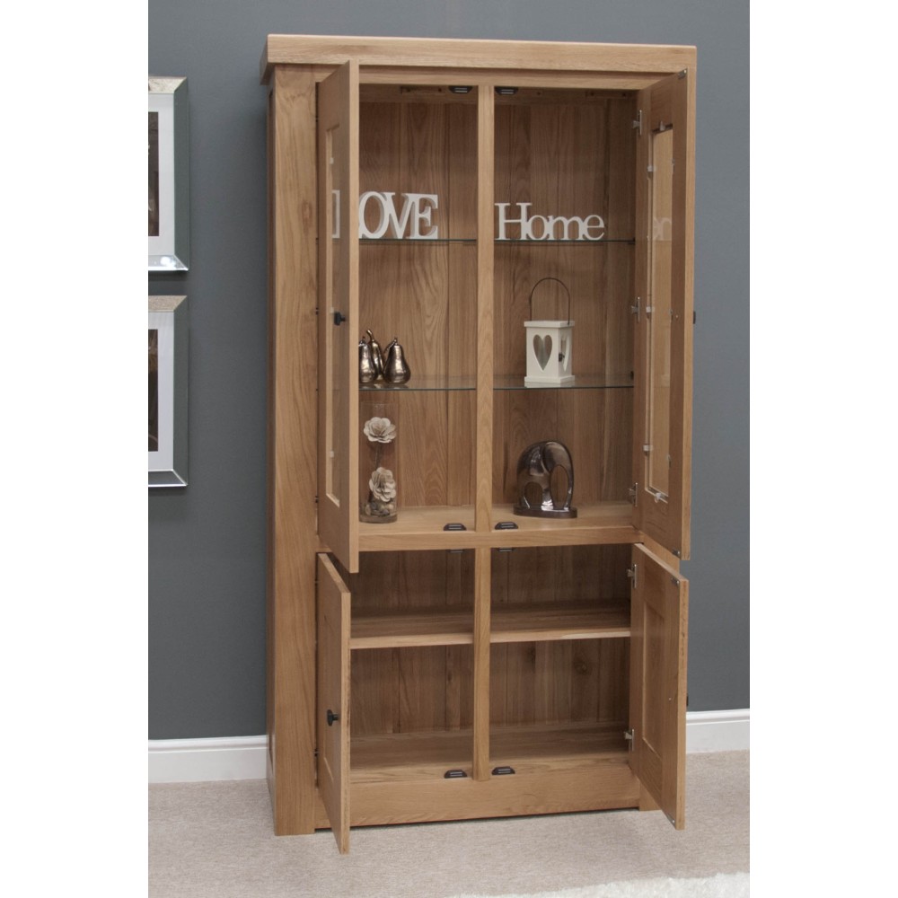 Bordeaux Oak Glass Cabinet