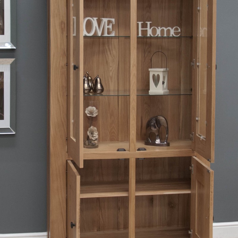 Bordeaux Oak Glass Cabinet
