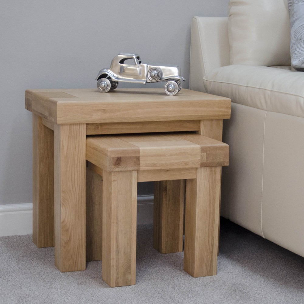 Bordeaux Oak Nest of Two Tables
