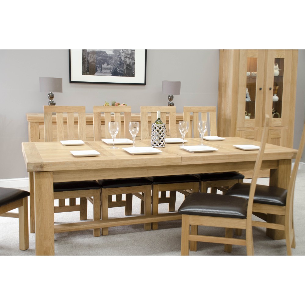 Bordeaux Oak Twin Panel GRAND Extending Dining Table