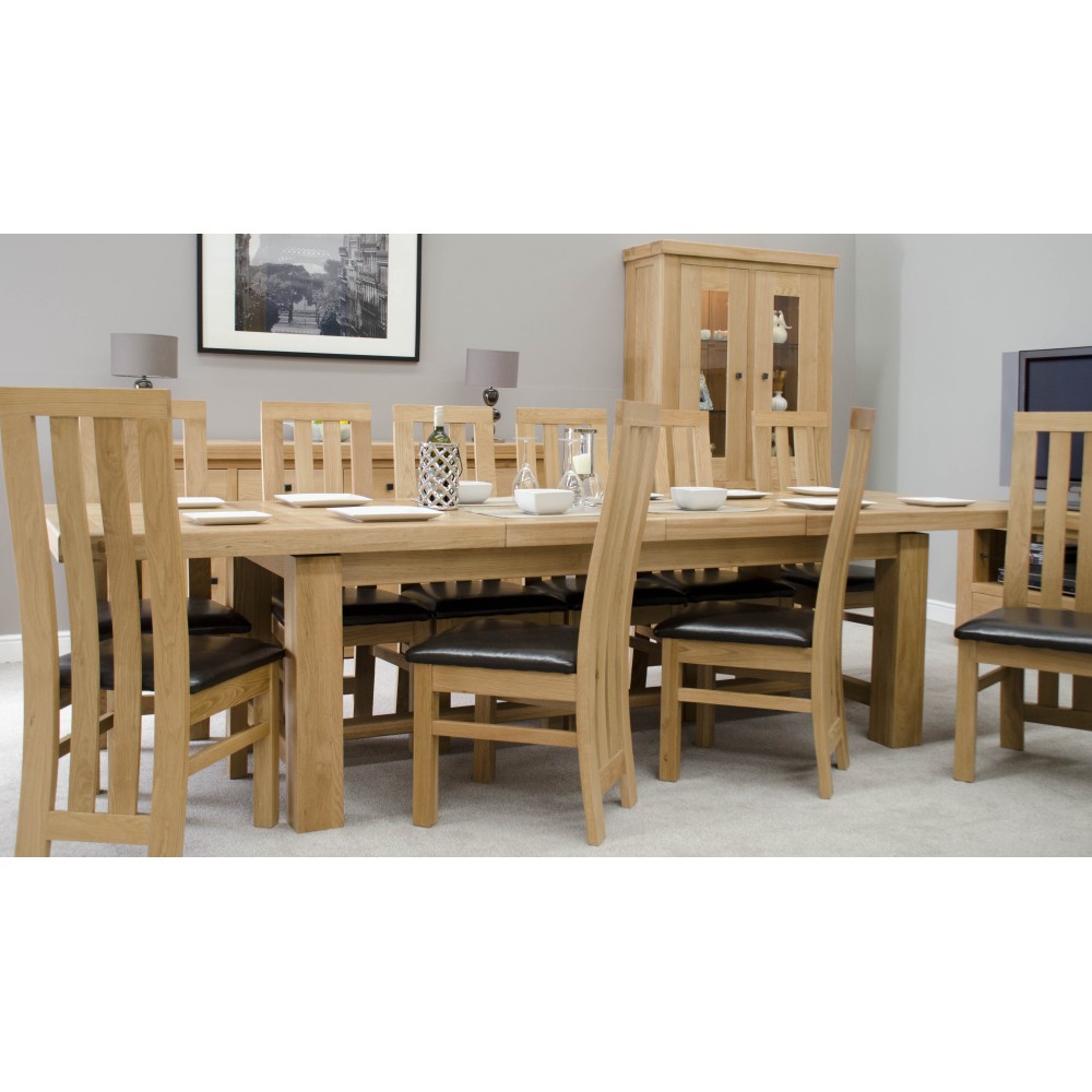 Bordeaux Oak Twin Panel GRAND Extending Dining Table