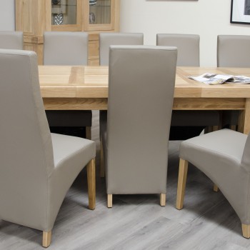 Bordeaux Oak Twin Panel LARGE Extending Dining Table 