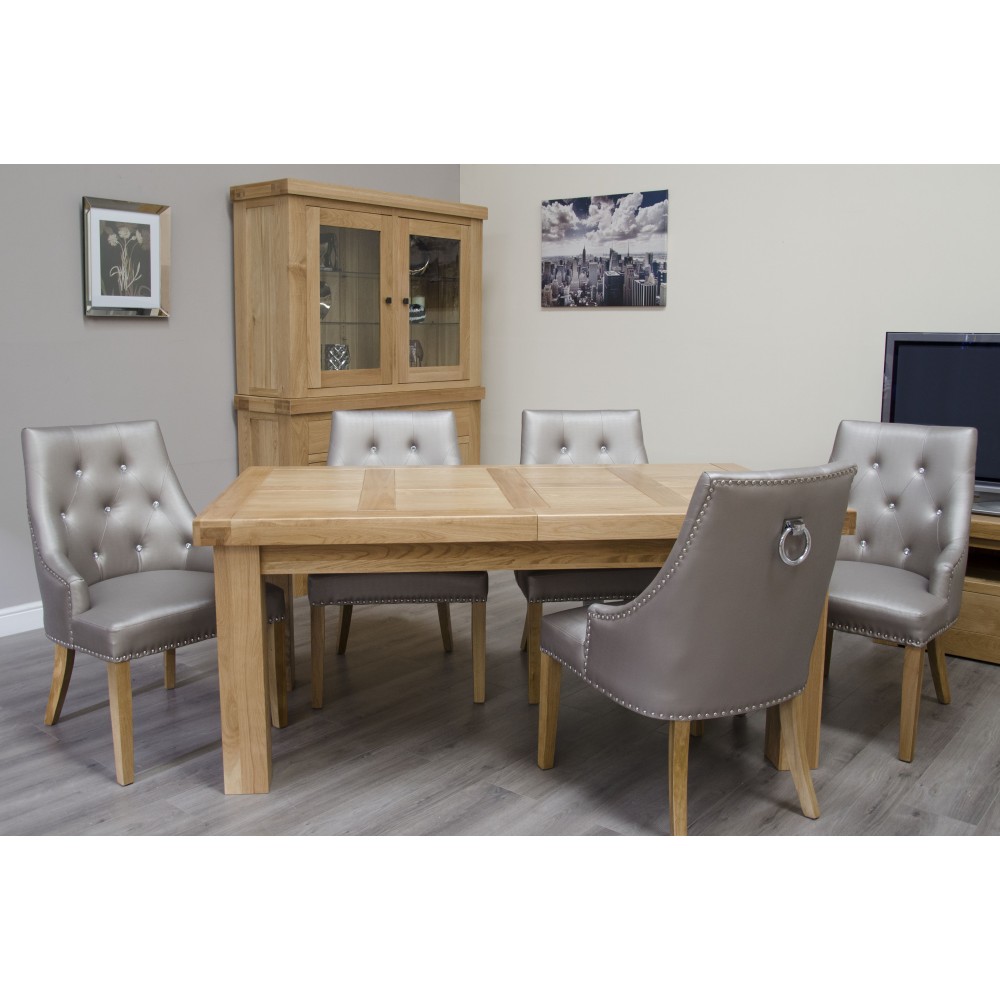 Bordeaux Oak Twin Panel LARGE Extending Dining Table