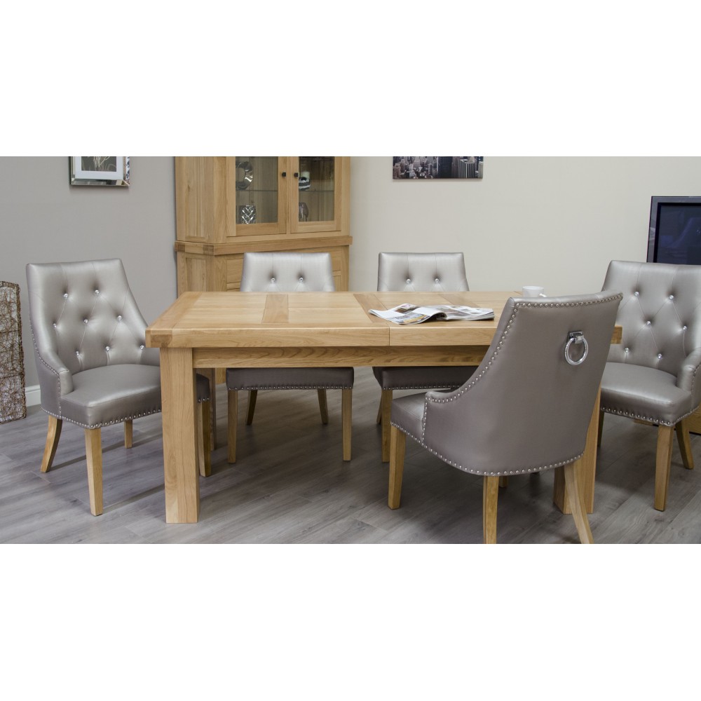 Bordeaux Oak Twin Panel LARGE Extending Dining Table
