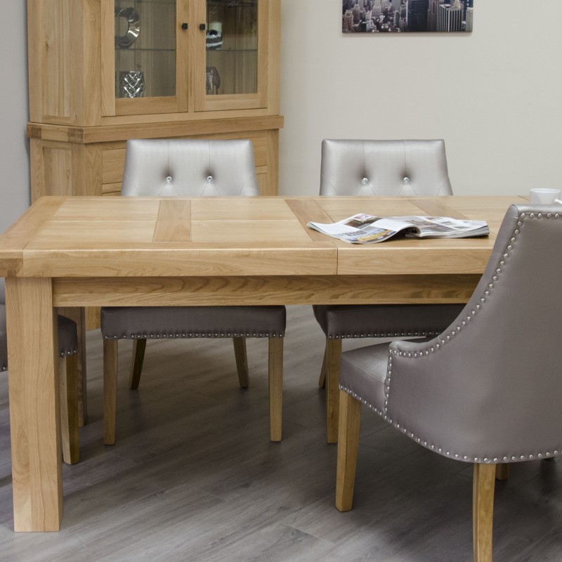 Bordeaux Oak Twin Panel LARGE Extending Dining Table 