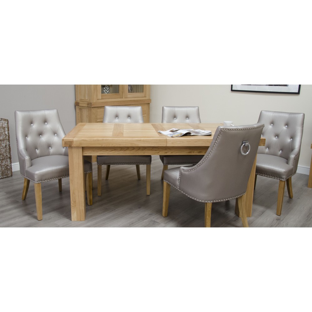 Bordeaux Oak Twin Panel LARGE Extending Dining Table