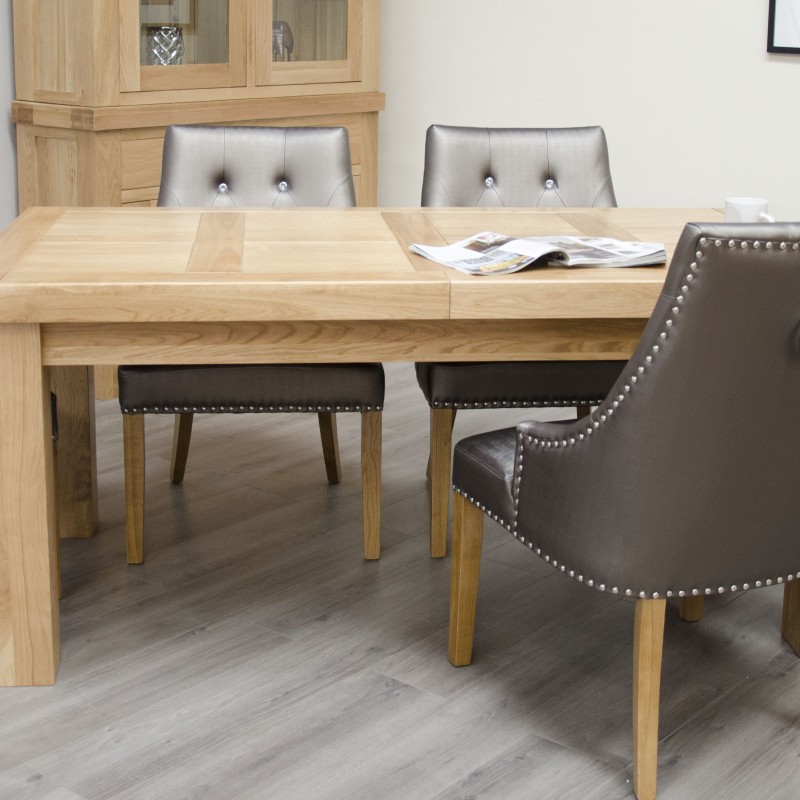 Bordeaux Oak Twin Panel LARGE Extending Dining Table 