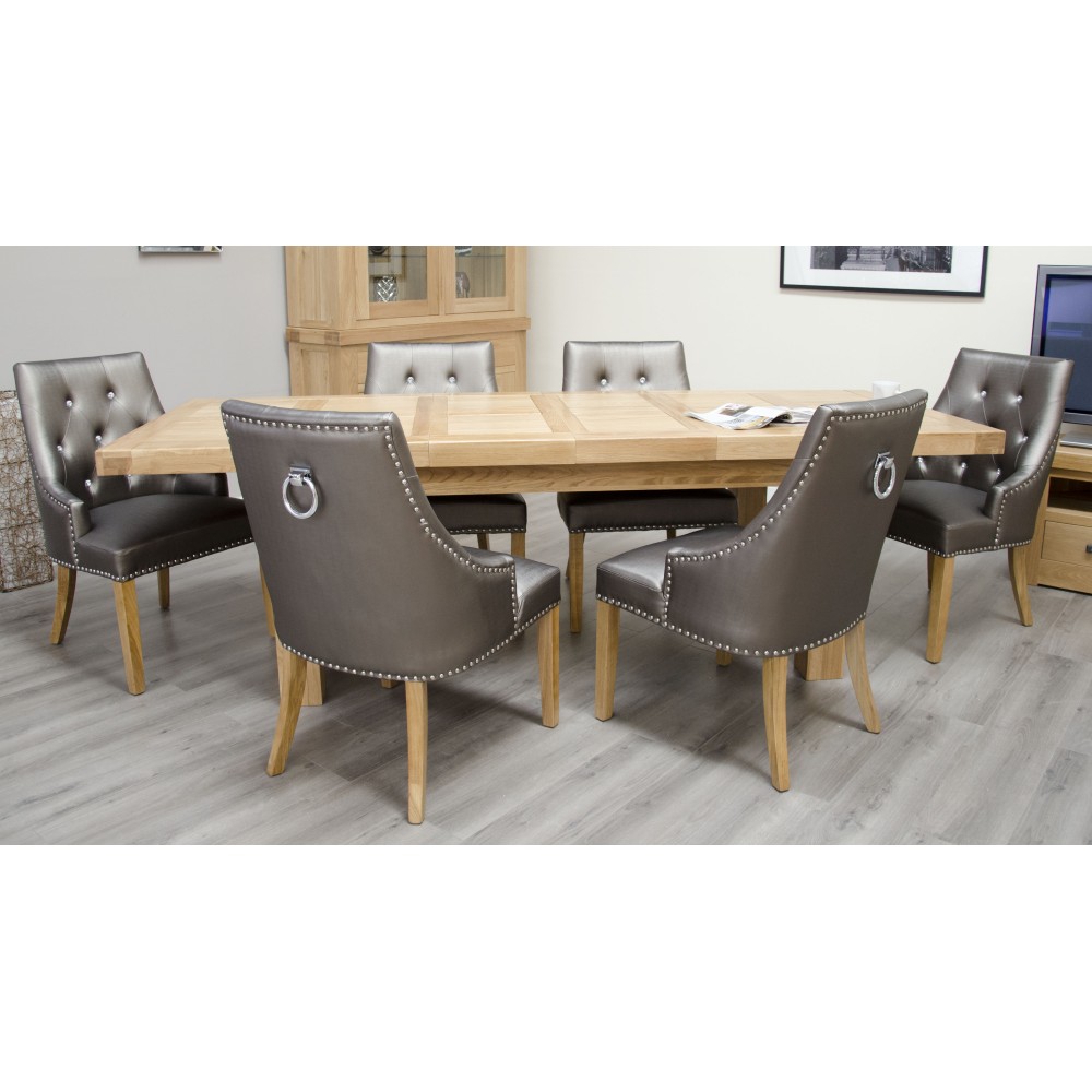 Bordeaux Oak Twin Panel LARGE Extending Dining Table