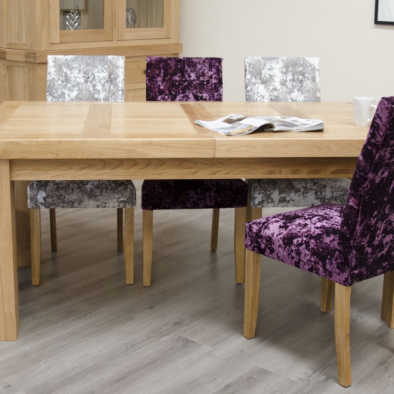 Bordeaux Oak Twin Panel LARGE Extending Dining Table 