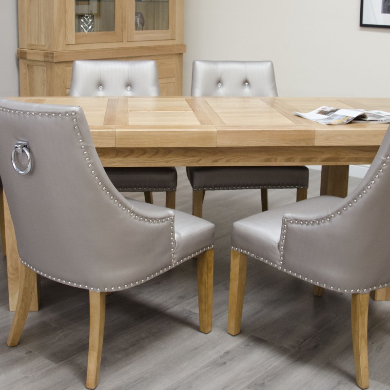 Bordeaux Oak Twin Panel LARGE Extending Dining Table 