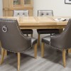Bordeaux Oak Twin Panel LARGE Extending Dining Table 