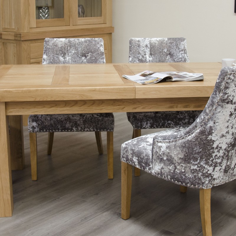 Bordeaux Oak Twin Panel LARGE Extending Dining Table 