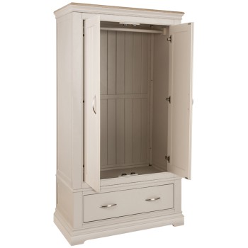 Cobble Painted Double Wardrobe with Drawer