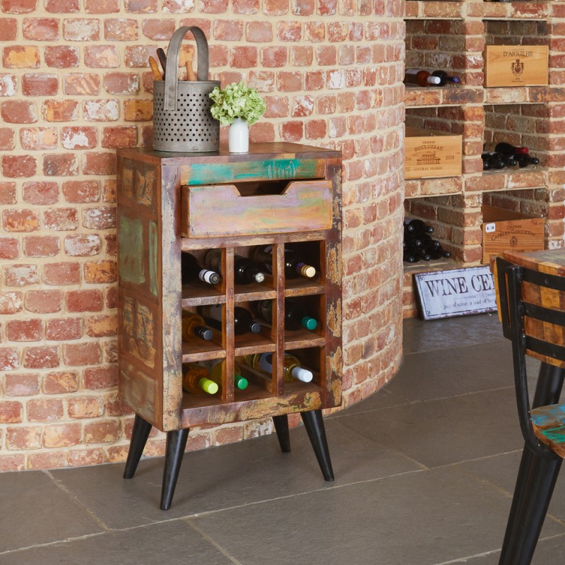 Coastal Chic Wine Rack Lamp Table