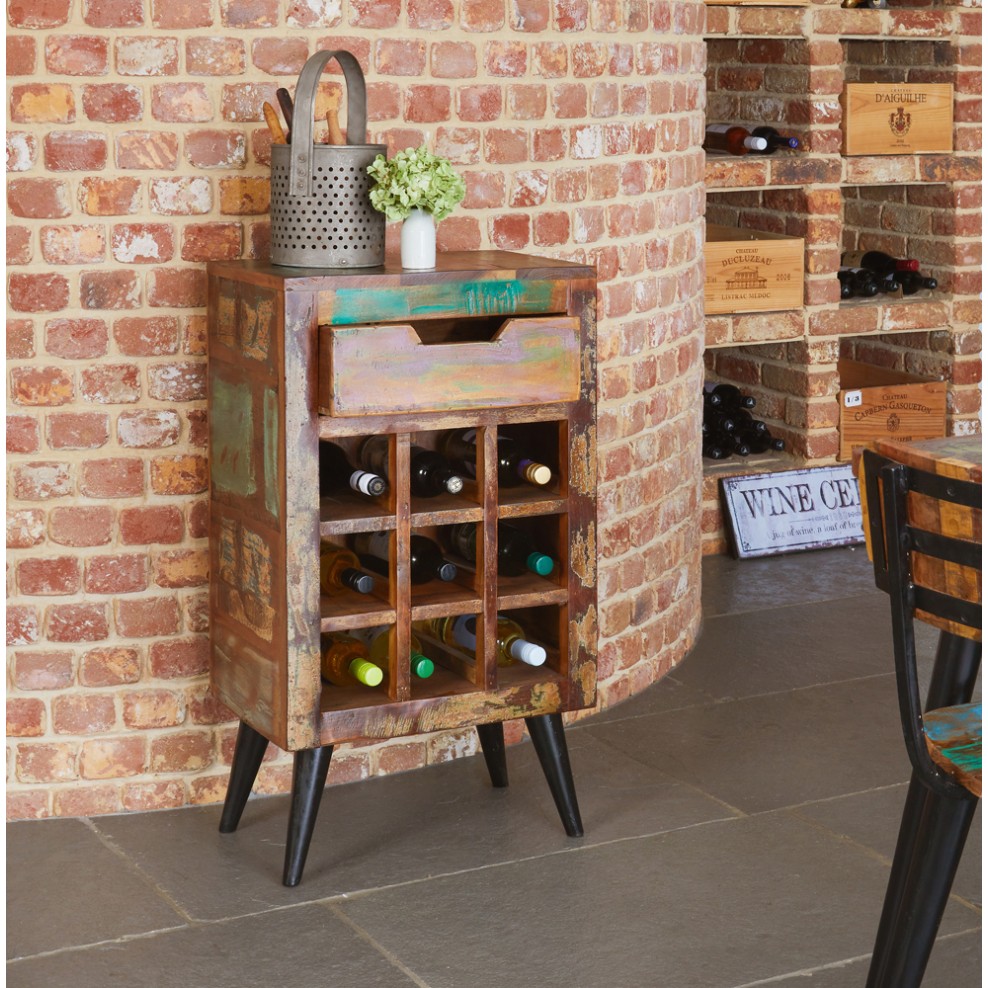 Coastal Chic Wine Rack Lamp Table
