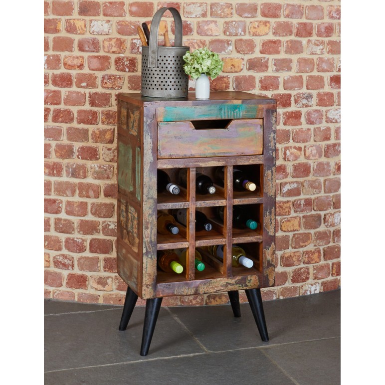 Coastal Chic Wine Rack Lamp Table