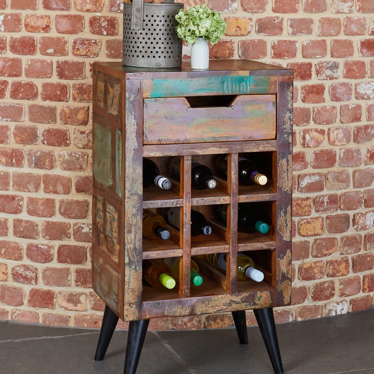 Coastal Chic Wine Rack Lamp Table