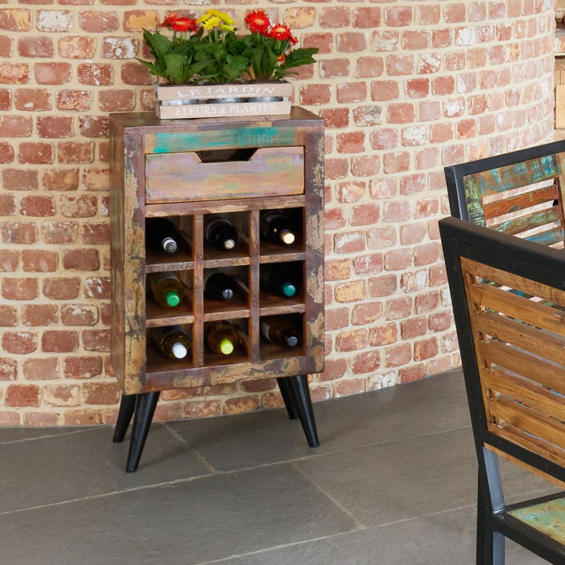 Coastal Chic Wine Rack Lamp Table