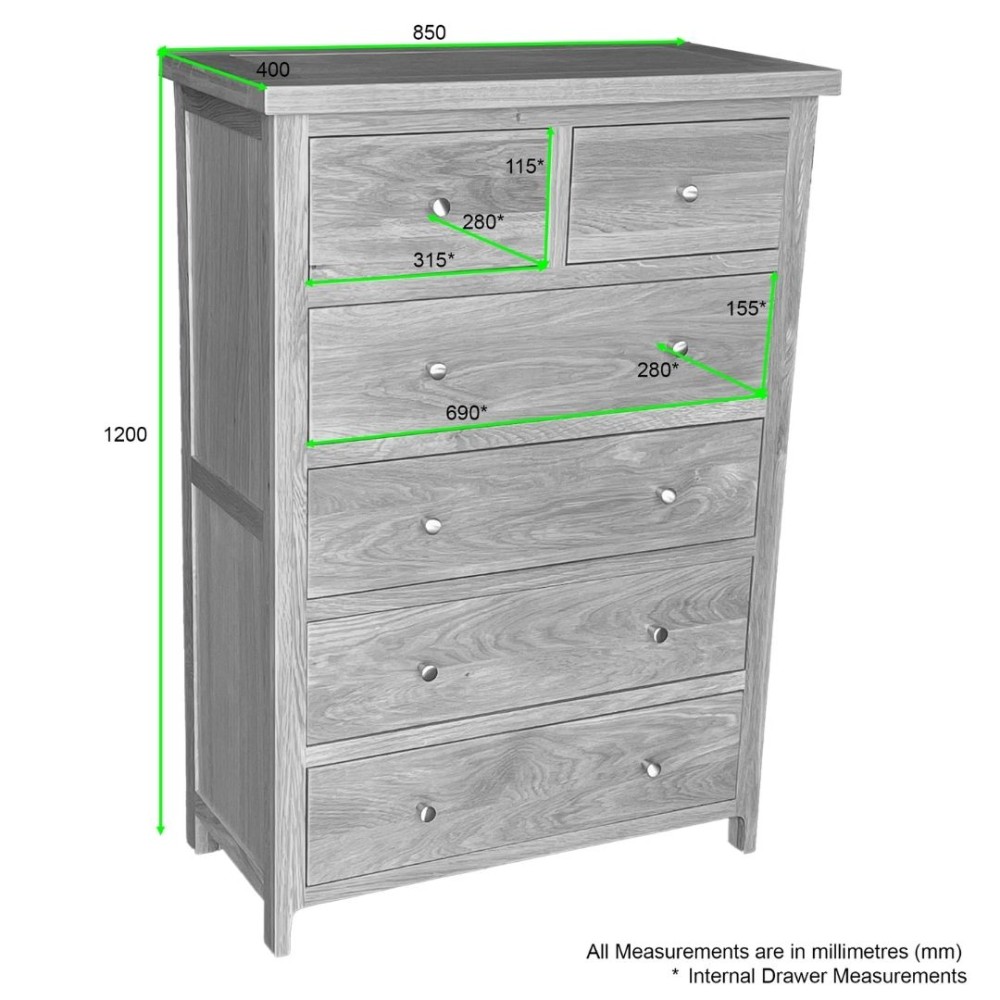 Como Oak 2 Over 4 Chest of Drawers