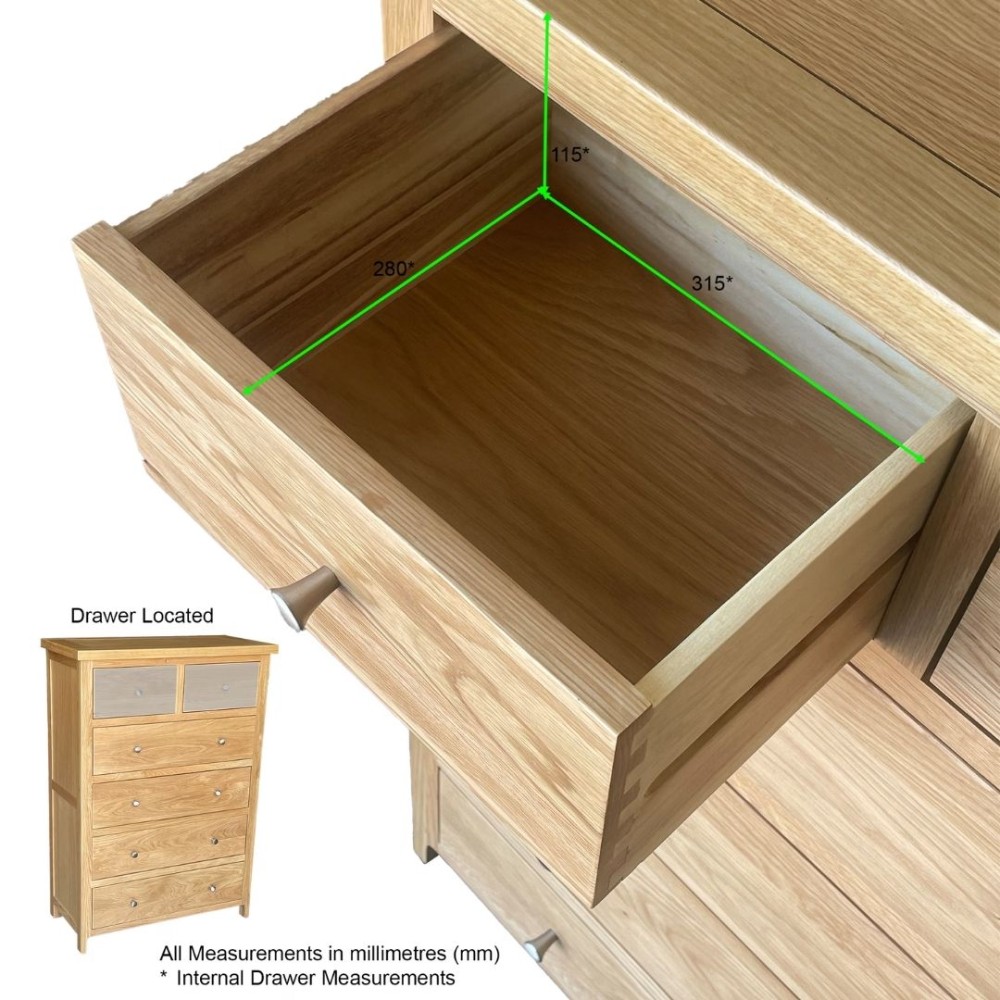 Como Oak 2 Over 4 Chest of Drawers