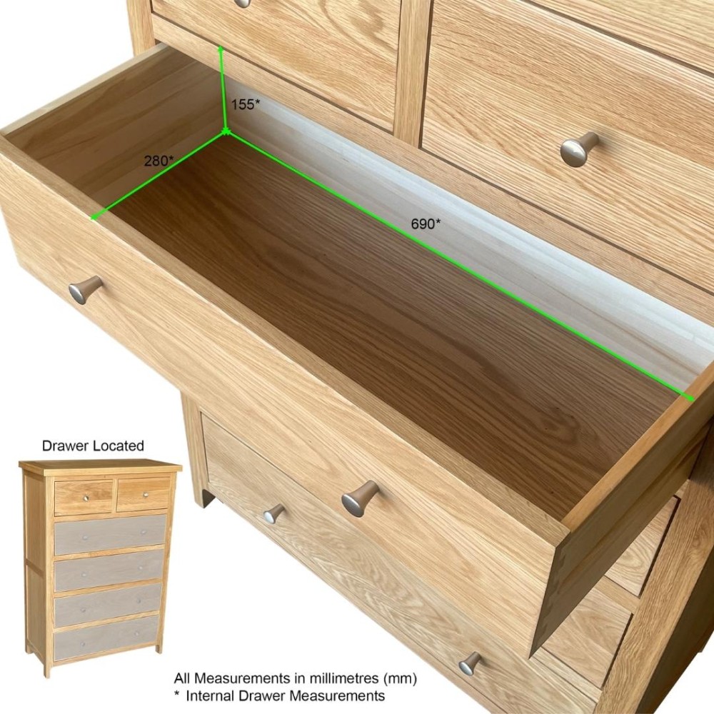 Como Oak 2 Over 4 Chest of Drawers