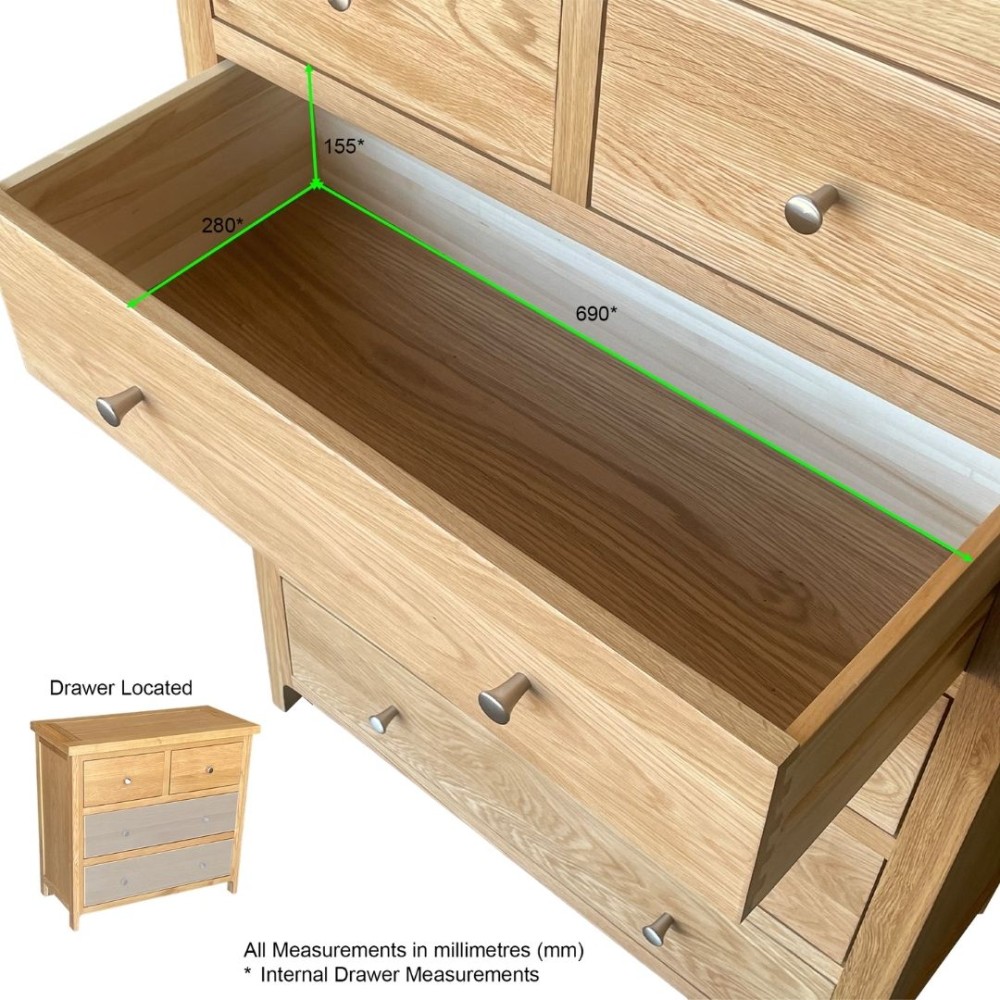 Como Oak 2 Over 2 Chest of Drawers