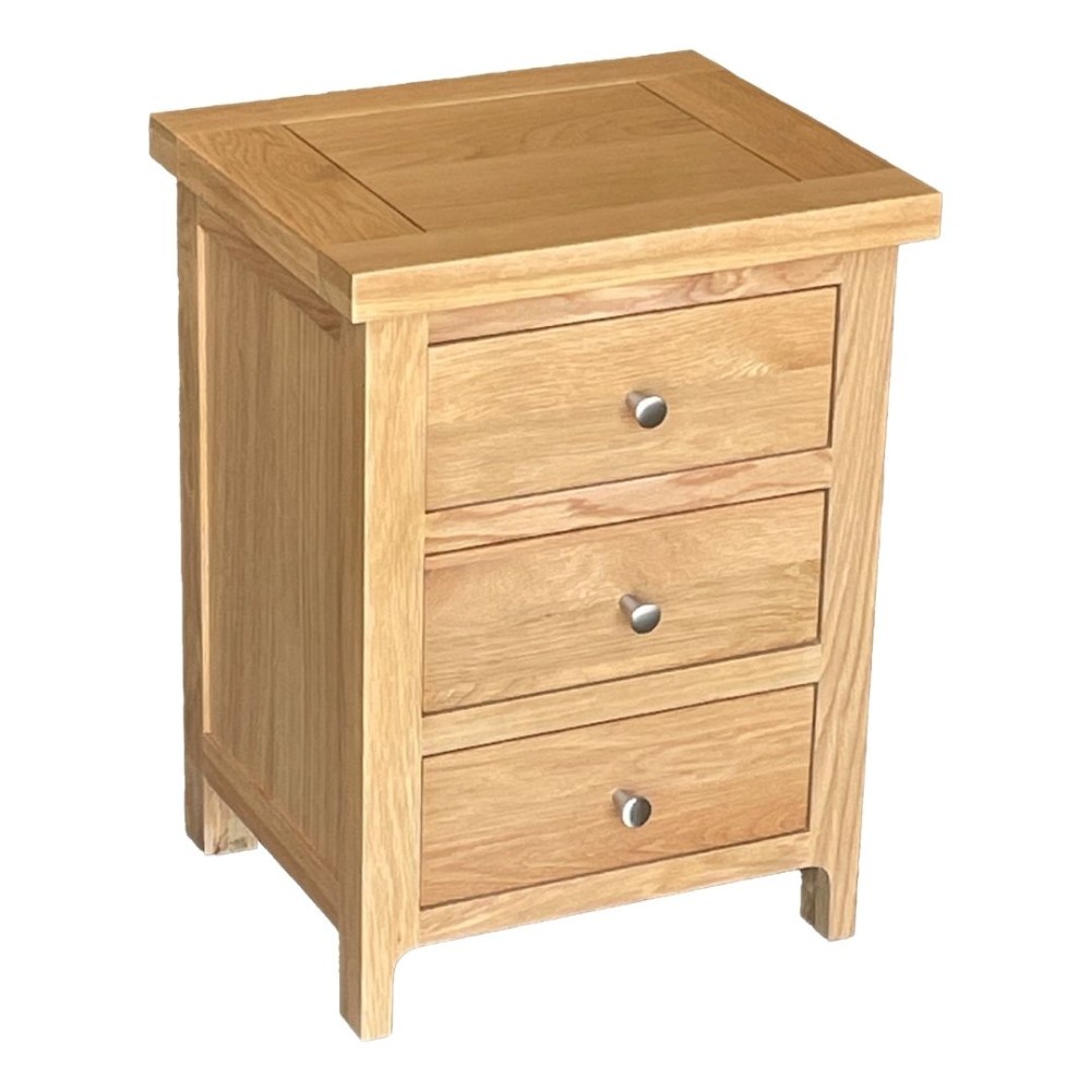 Como Oak 3 Drawer Bedside Cabinet
