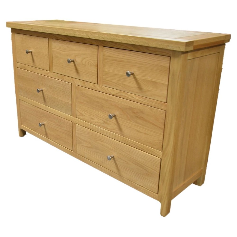 Como Oak 7 Drawer Chest of Drawers