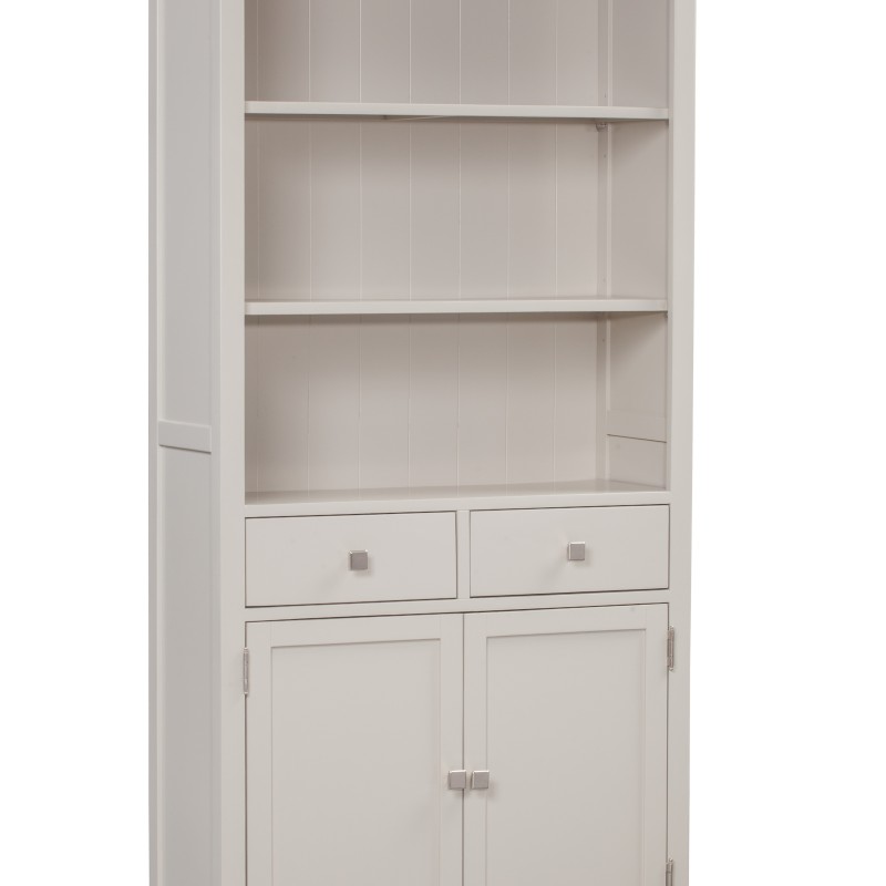 Cotswold Grey Painted 2 Door 2 Drawer Large Bookcase